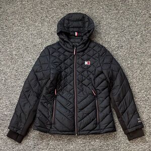 Tommy Hilfiger Quilted Black Jacket with Hood